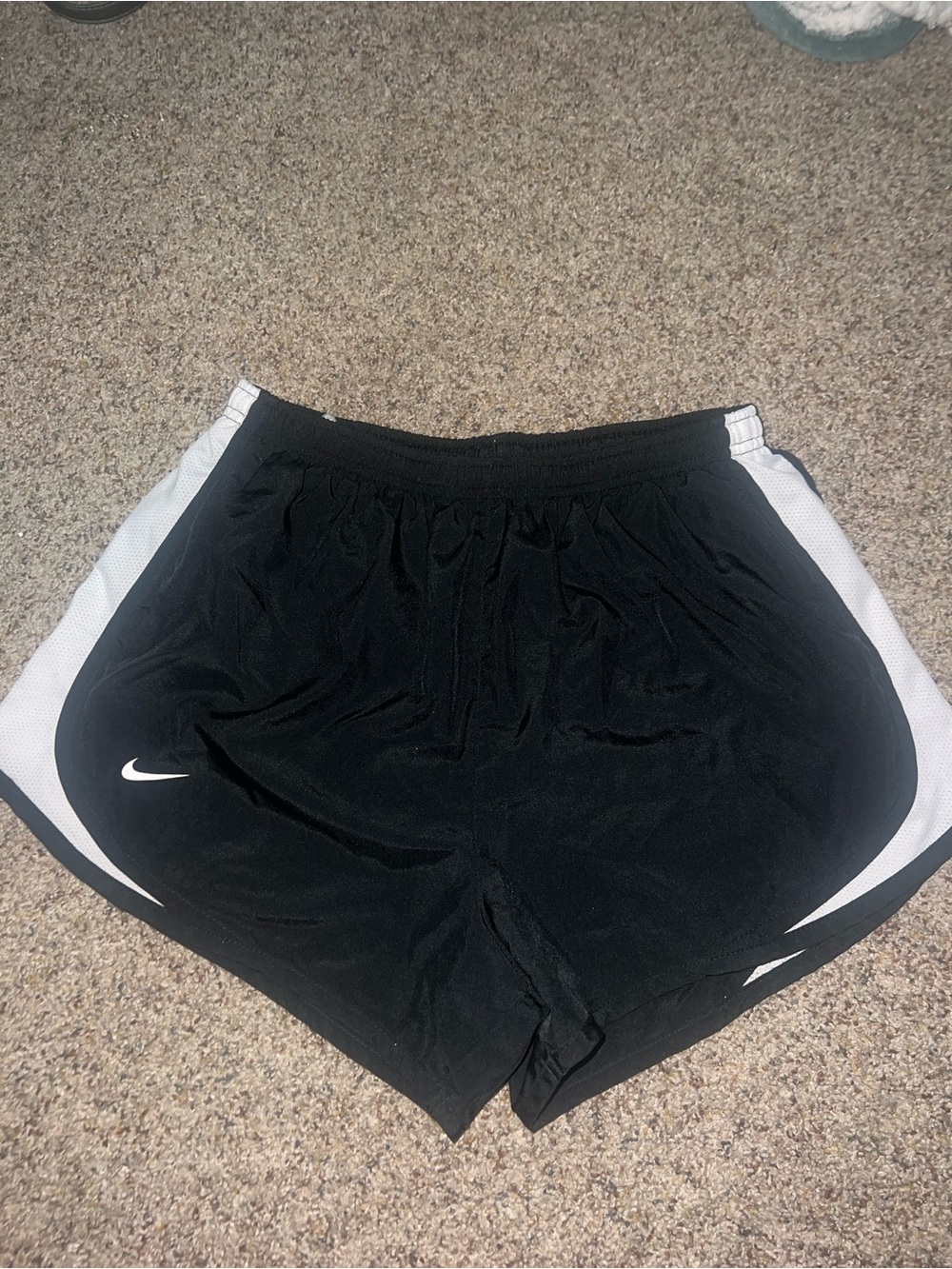 Nike Black Athletic Shorts with White Side Panels